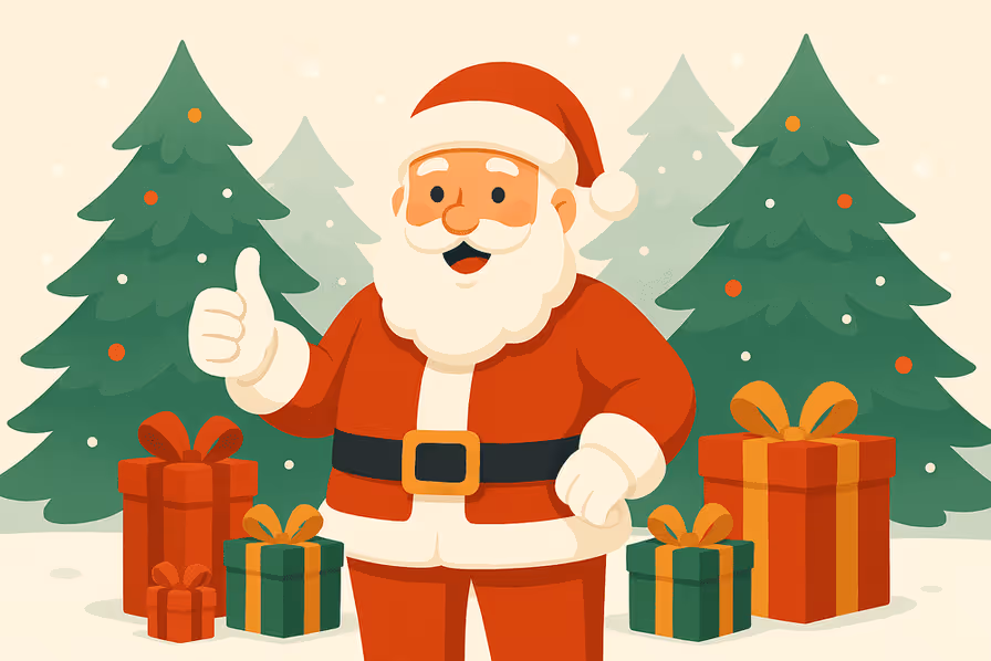Santa Claus giving a thumbs-up gesture