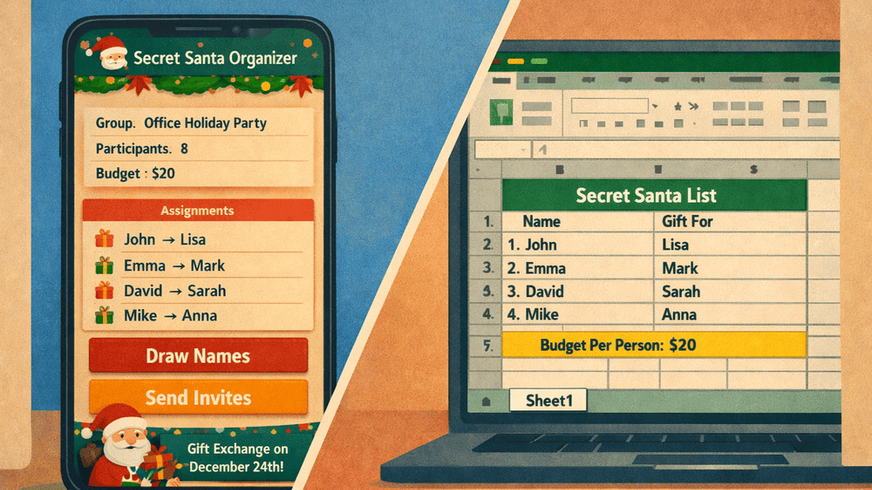 Secret Santa App vs Spreadsheet: Which Is Better?